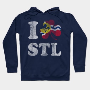 Love St Louis Flag Irish Shamrock St Patricks Day Hoodie